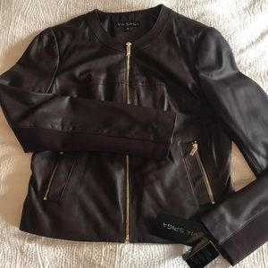 VIA SPIGA 100% lamb leather zip-up jacket